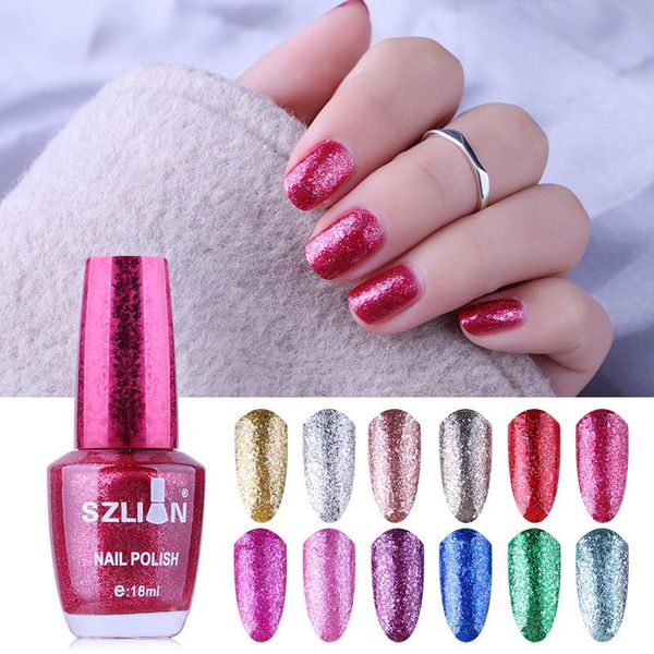 

nail polish 2021 gold foil glitter sequined fashion baking long lasting quick drying