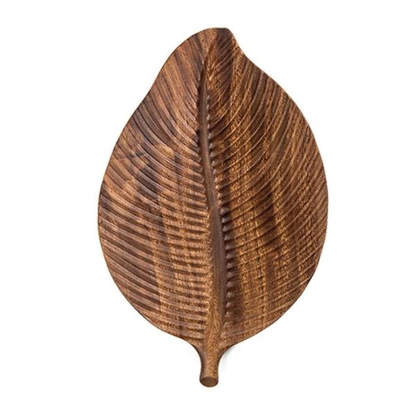 

dishes & plates leaf shape storage fruit tray solid wood handmade serving dessert organizer drop