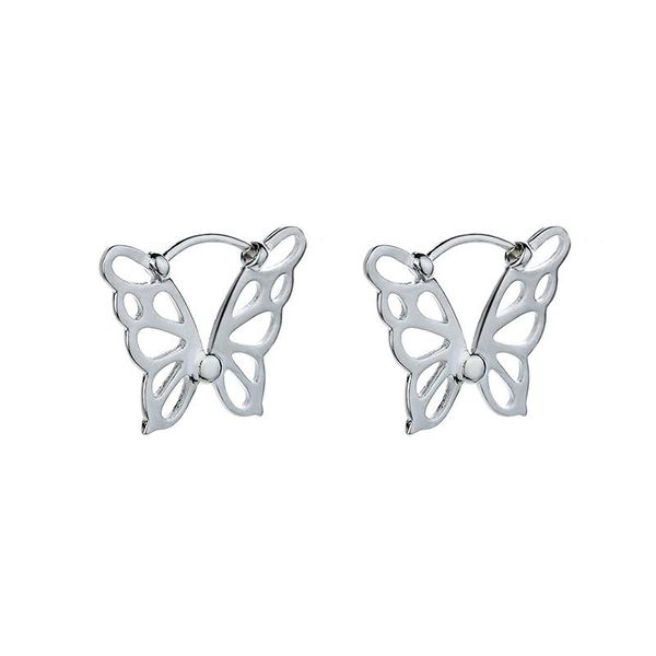 

stud woman sen series cute elf earrings hollow butterfly ear buckle, Golden;silver