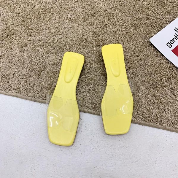 

slippers 2021 transparent flat sandals women elegant open toe low heel female slides casual handmade soft for, Black