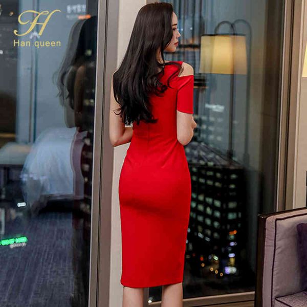 

dresses 2021 spring ruffle off the shoulder evening party pencil women split bodycon es korean vestidos, Black;gray