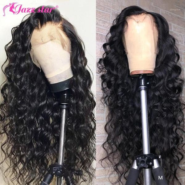 

loose deep wave wig 13x4 13x6 lace front brazilian human hair wigs pre-plucked with baby jazz star non-remy1, Black;brown