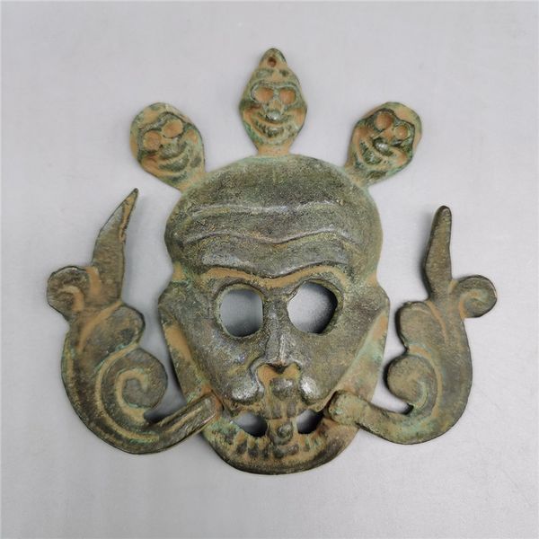 

chinas old bronze copper bronze mask, Brown