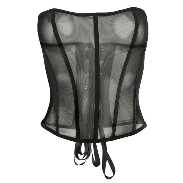 

belts women's fashion mesh corset lace up patchwork bustiers with stripe for party k3nf, Black;brown