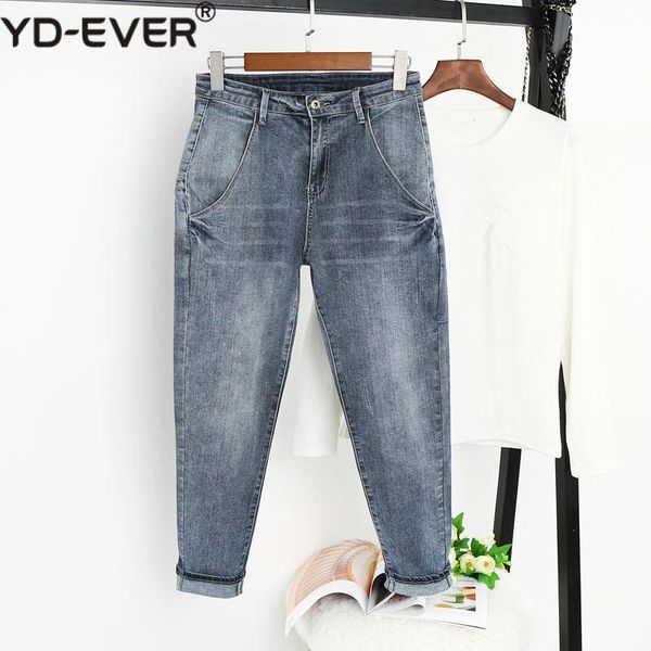 

women's jeans 2021 5xl women with high waist harem pants casual boyfriend female streetwear vintage plus size mom for, Blue