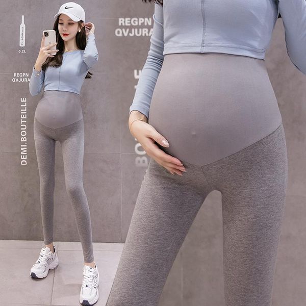 

maternity bottoms spring summer cotton skinny legging seamless casual yoga pants clothes for pregnant women belly pregnancy, White
