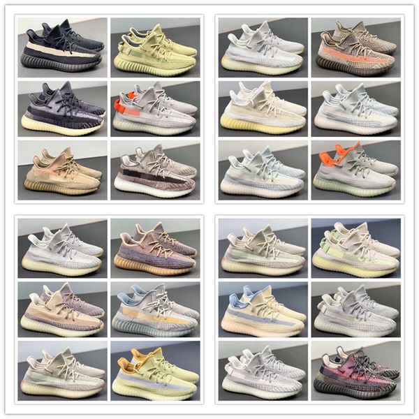 

Top Quality Kanye Men Women Running Shoes Stone Zebra Cinder Tail Light 3M Static Reflective Israfil Carbon Ash Pearl Mens Womens Sport Trai