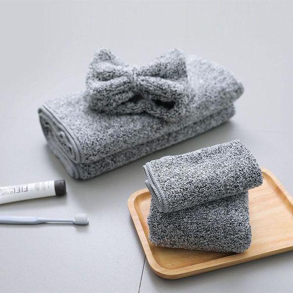 

shower caps bamboo charcoal absorbent soft cap bath towel bathroom dry hair women thickening quick-drying non-lint
