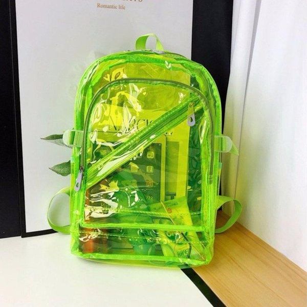 

backpack style 2021 summer korean version candy color transparent jelly bag shoulder women female ladies handbags purse bolsas