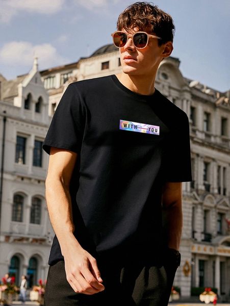 

men letter graphic tee a5ln#, White;black
