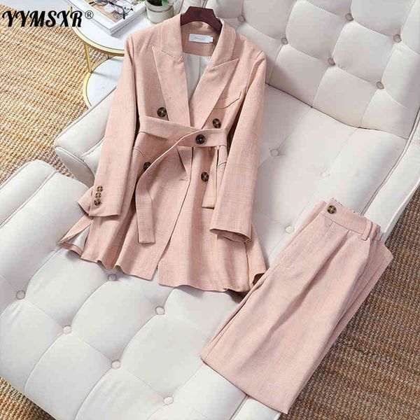

women's suits & blazers large size -5xl pants two-piece new casual ladies mid-length jacket elegant wide-leg female prb5, White;black