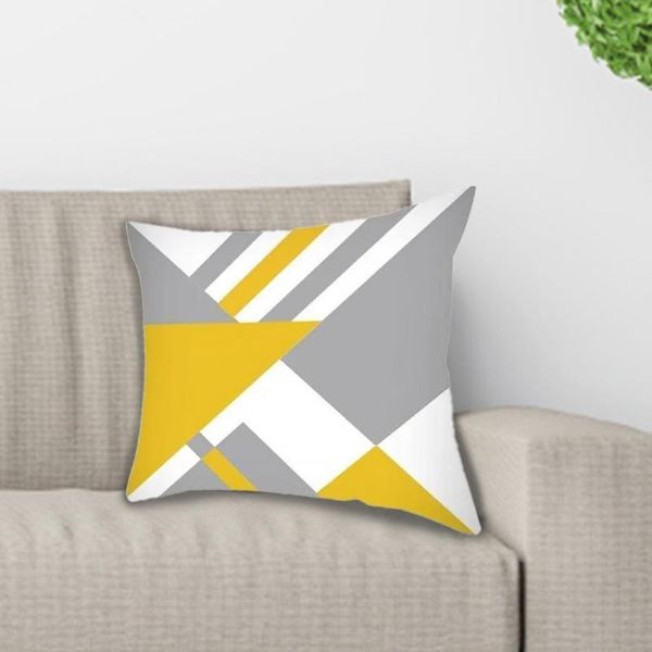 

pillow case 4pcs polyester throw cover geometric pattern decorative soft protective one side printed living room cushion pillowcases