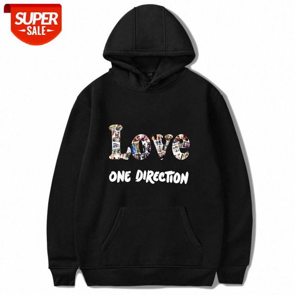 

sweatshirt one direction loose men's and women's hooded #wr68, Black