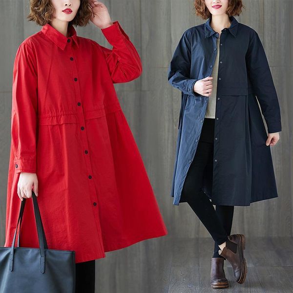 

real s fat mm large women's 2021 spring tooling coat medium length 200 jin windbreaker trench coats, Tan;black