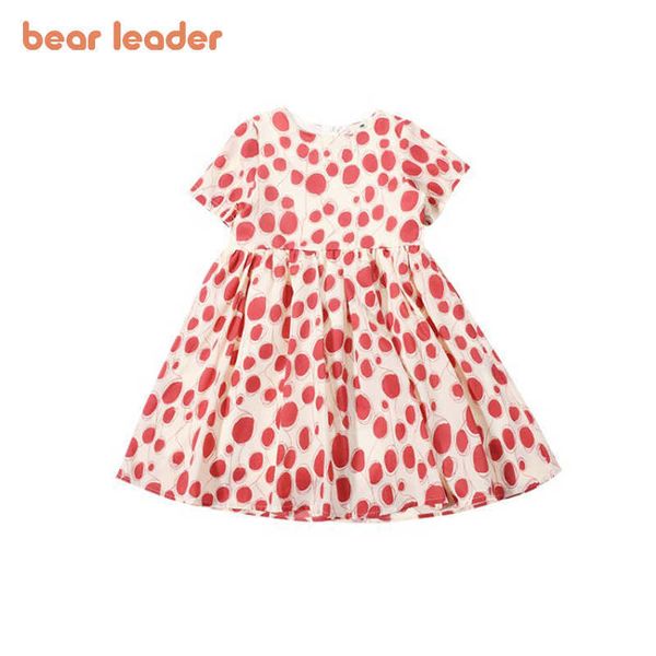 Bärenleiter Kinder Mädchen Sommer Casual Kleider Familie Matching Outfits Mode Polka Dot Vestidos Mutter Tochter Prinzessin Kleidung 210708