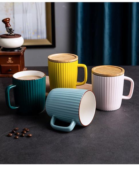 

mugs mug with lid nordic ins ceramic coffee cup household office water glass creative simple and cute large capacity drinking