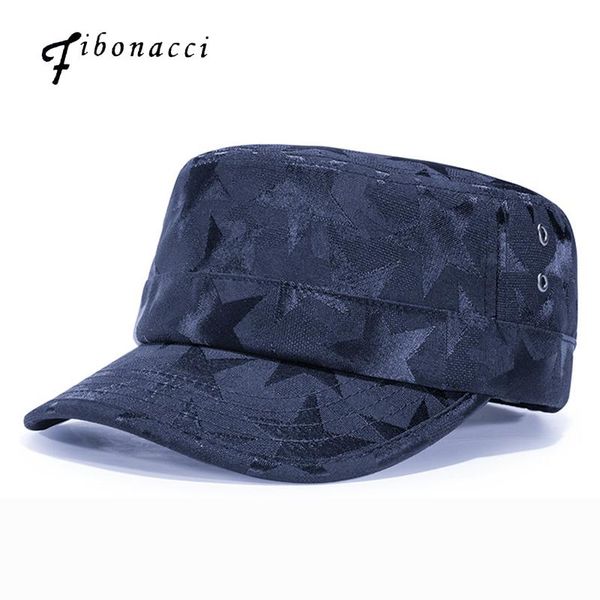 

fibonacci classic vintage military cap men casual flat caps hat summer adjustable army outdoor wide brim hats, Blue;gray