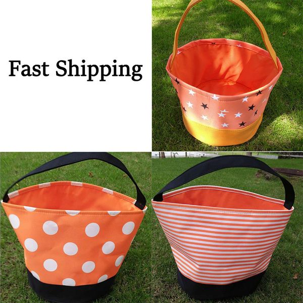

halloween candy bucket party star stripe tote bags canvas trick or treat gift bag 12 styles