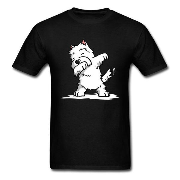 

ccccsporthappy dabbing west highland terrier dog men tshirt shih tzu hip hop dance cute animal corgi summer tees 100% cotton, Black;yellow