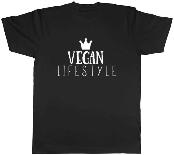 

Vegan Lifestyle Mens Unisex T-Shirt Tee, White;black