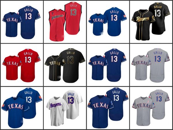 

texas rangers men 13 joey gallo women youthjerseys, Black;red