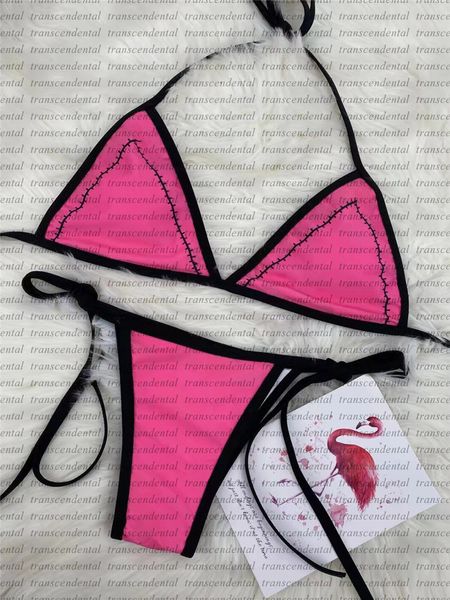 Bikini rosa pesca C23 Costume da bagno da donna Stampa costume da bagno Costumi da bagno di alta qualità con cuscinetti per donna