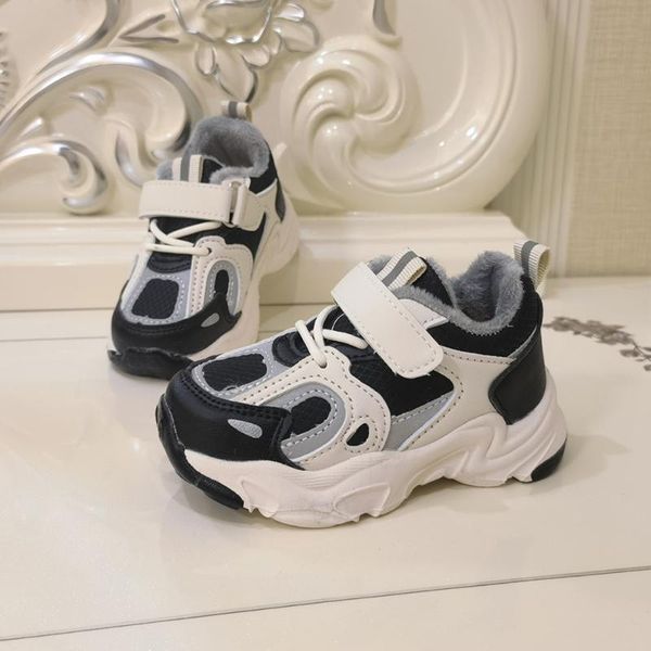

athletic & outdoor capsella kids winter sneakers 1-6 years girls boys sports shoes children warm soft sole running baby 22-31, Black