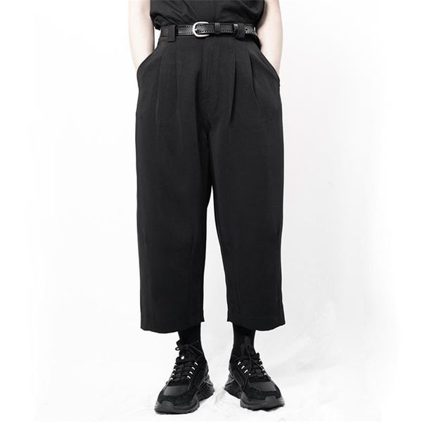 

men's pants 2021 large casual capris simple classic loose, Black