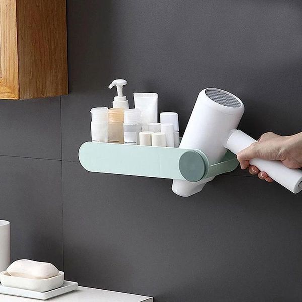 

bath accessory set punch-bathroom storage rack hair dryer wall-mounted multifunctional