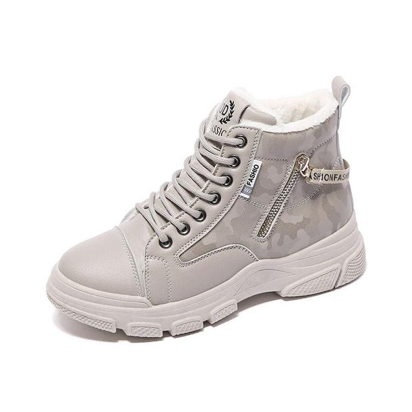 

boots women's casual shoes winter snow autumn warm short ankle female pu leather flats footwear size 35-40, Black