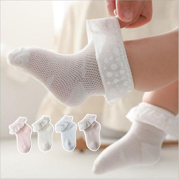 

born baby socks girls summer kids 100% cotton breathable thin mesh infant sock, Pink;yellow