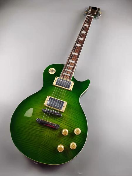 

electric guitar, light green tiger pattern, mahogany body, rosewood fingerboard