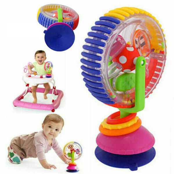 

baby kid infant toys rainbow ferris wheel rattle clanking suction high chair toy