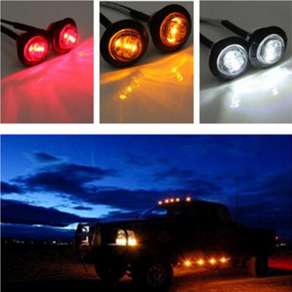 

4pcs car bulbs 24v 3/4inch round led front rear side marker lights waterproof clearance light for universal truck trailer