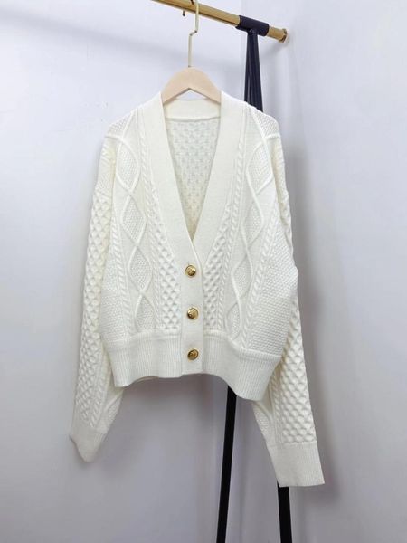 

women's knits & tees women knit cardigan coat long sleeve v-neck single-breasted loose casual wild lady sweater, White