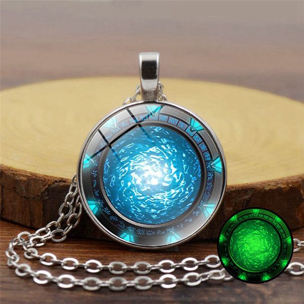 

simple glow in the dark pendant necklace fashion men women glass dome luminous necklack jewelry gifts, Silver