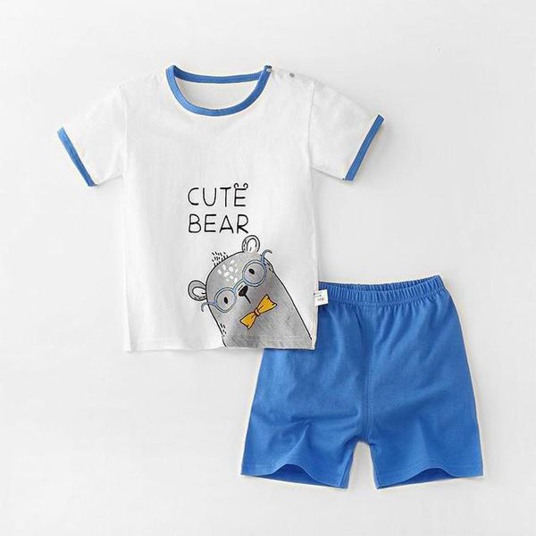 

clothing sets baby boy clothes born girl summer set kids short sleeve t-shirt+shorts 2pcs suits children cartoon tracksuit 1-6year, White