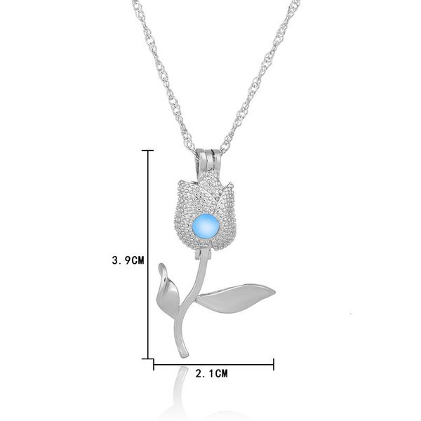 

accessories luminous diy rose clavicle chain women's necklace, Silver
