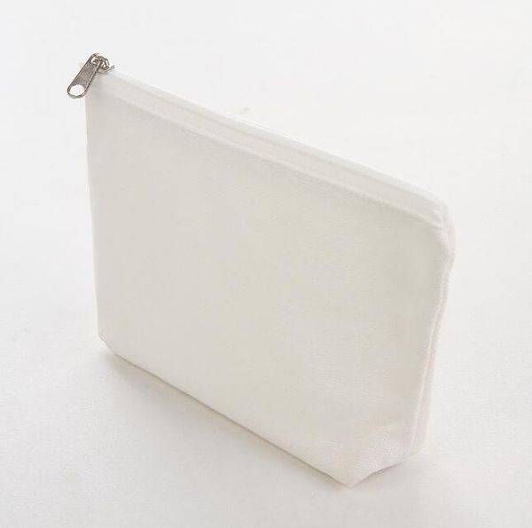 

dhl200pcs sublimation diy blank large capacity canvas cosmetic bag zipper coin purses