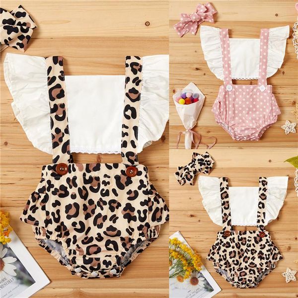 

born set summer leopard baby girl romper infant clothing ruffles jumpsuit overalls cute costumes 0-24 months jumpsuits, Blue