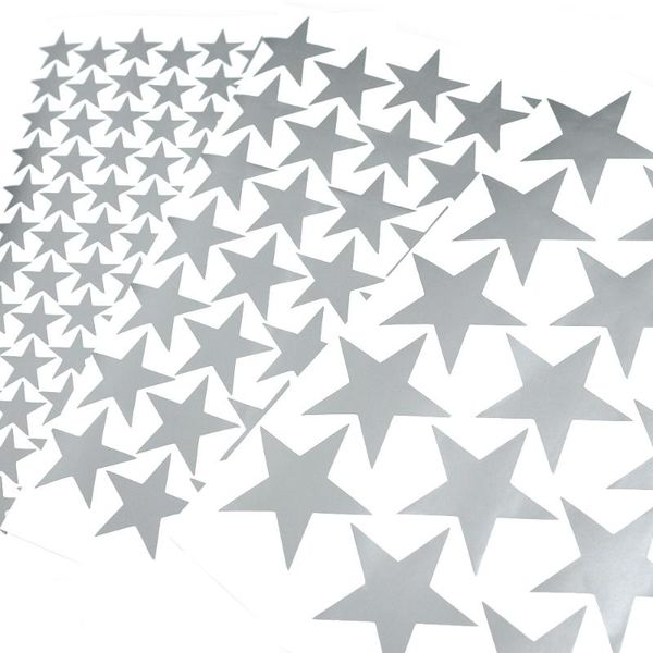 

3/5/7cm silver stars wall stickers matte pvc die cut sticker for baby nursery bedroom decoration art diy scrapbooking gift wrap