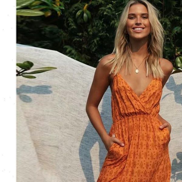 

hippie floral printed summer womens dress strap maxi sleeveless v neck vintage cami vestidos beach casual women slip dresses, Black;gray