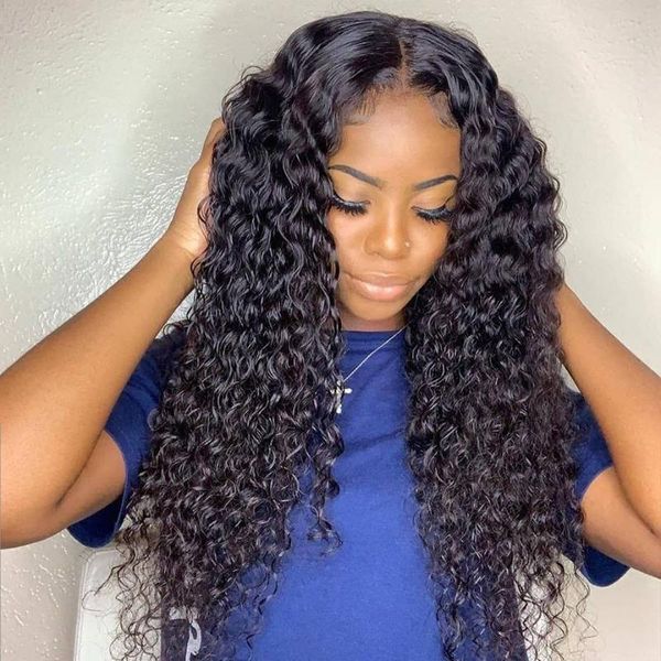 

lace wigs water wave closure wig 13x1 front human hair brazilian wet and wavy frontal 4x4, Black;brown