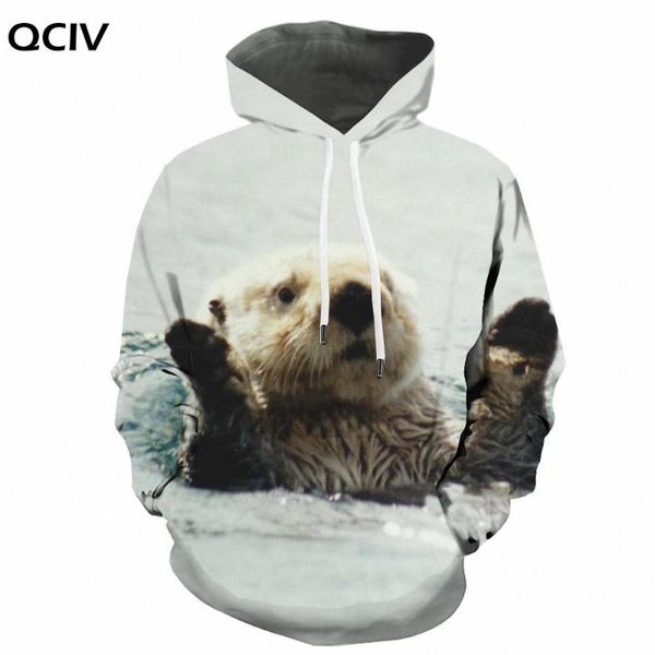 

men's hoodies & sweatshirts qciv 3d animal hoodie men ocean printed novel hooded casual harajuku hoody anime mens clothing funny autumn, Black