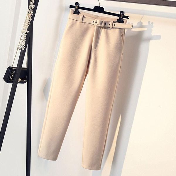 

capri 2021 casual solid autumn winter hare full length s-xxl pants, Black;white