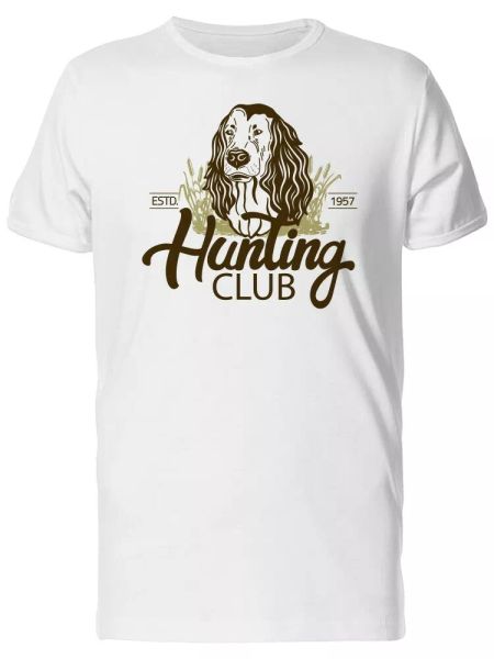 

hunter dog and hunting text men's tee -image by shutterstock, White;black