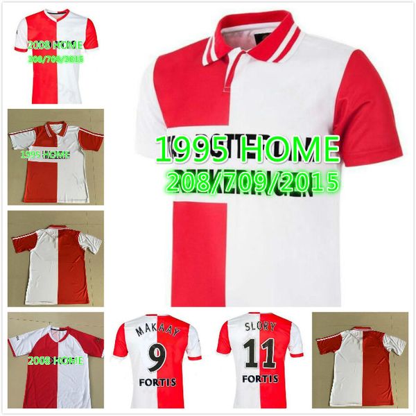 

94 96 07 08 v. bronckhorst makaay slory mens retro soccer jerseys classical home red white fotball shirts uniforms, Black;yellow