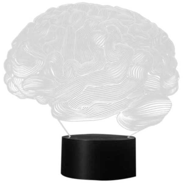 

night lights brain shape 3d illusion lamp 7 color change press switch led light acrylic desk atmosphere novelty lighting
