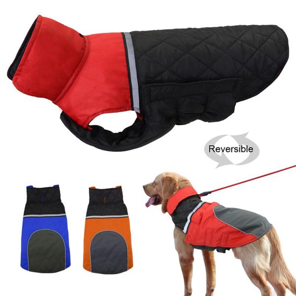 

winter dog clothes coat waterproof pet jacket vest warm dogs clothing outfit for medium large reflective design s-2xl apparel