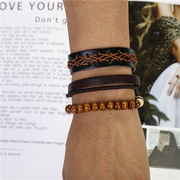 

bracelet fashion hand woven men's and women's leather s, Golden;silver